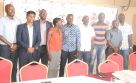 Dream Team. From L-R: Bagaya, Katkar, Tournament Director Ligyalingi, Tinka, UCA chairman Ansasira, LOC chairman Kaheru, UCA secretary Kamara, UCA Operations Manager Ondeko and Mulondo are the men charged with delivering a flawless event. Inset below is the then Cricket Cranes skipper Joel Olweny when Uganda won the first ever Div. III tourney in Darwin, Australia in 2007. Photo by AMINAH BABIRYE 