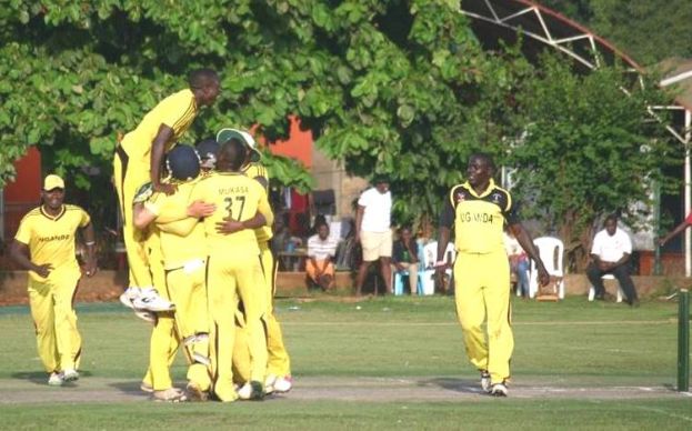 Team Uganda celebrating after the last wicket was taken