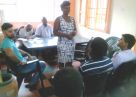 Mary Nanderenga addresses the delegates during the elections