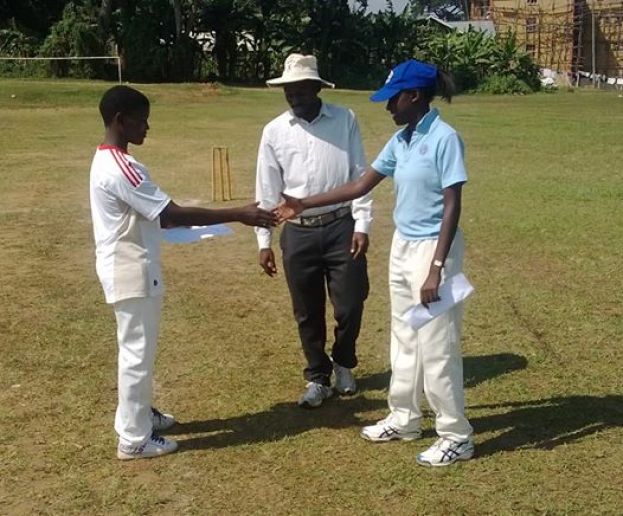 Captains of both teams during a toss.