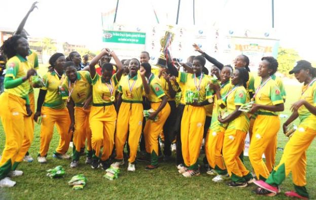 Aziz Damani Masaka players celebrate after winning Mehta T20 Premier League title at Lugogo at the weekend. PHOTO BY EDDIE CHICCO 