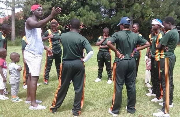 Tornado bee cc team during a team meeting before their match against kicc
