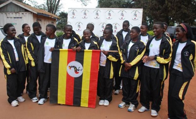 The Combined Girls Schools Select XI during a flag off ceremony at the NCS Headquarters at Lugogo ( photo by Franklyn Najjumba)