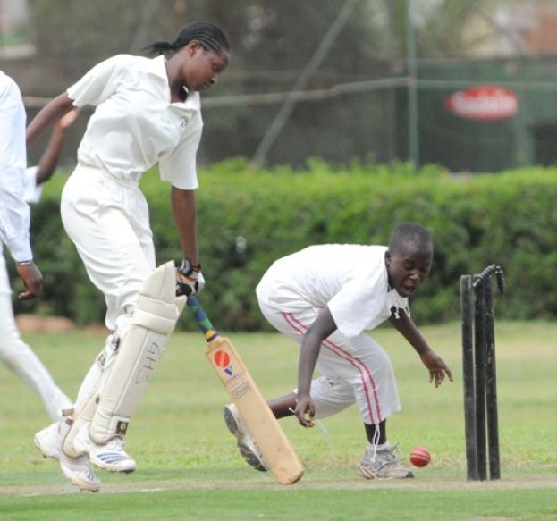 Gayaza High School Batswoman avoiding being run out