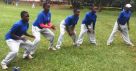 Jinja SSS team going through the fielding drills.