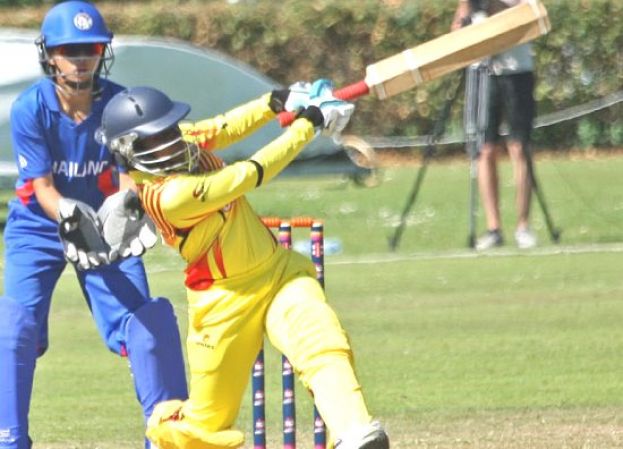 Another big shot by Nakisuuyi during Uganda vs Thailand. COURTESY PHOTO 