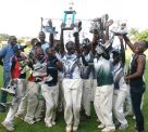 Kololo SSS , the Winners of the 2015 Girls Schools Cricket Tournament with the Winners trophy and some goodies from Bankstown 